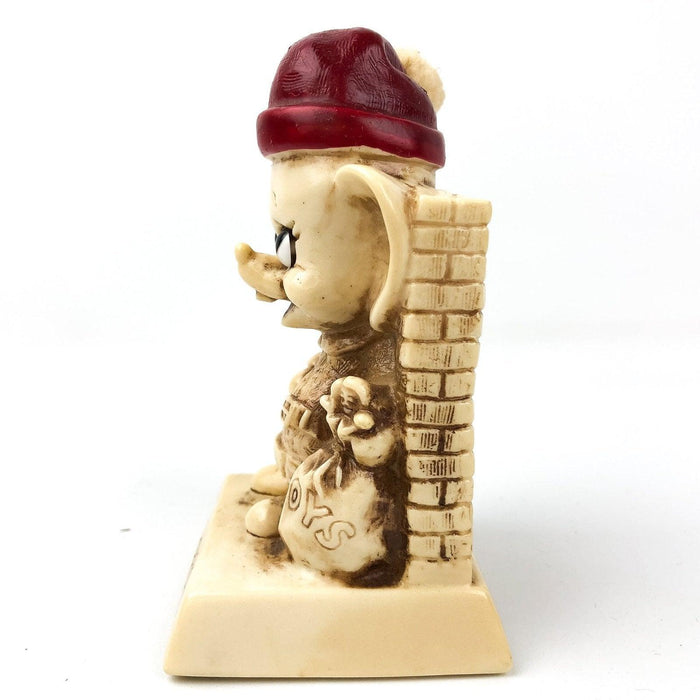 Merry Christmas Mouse Figurine Statue Bright Red Hat Russ Berrie 1969 6