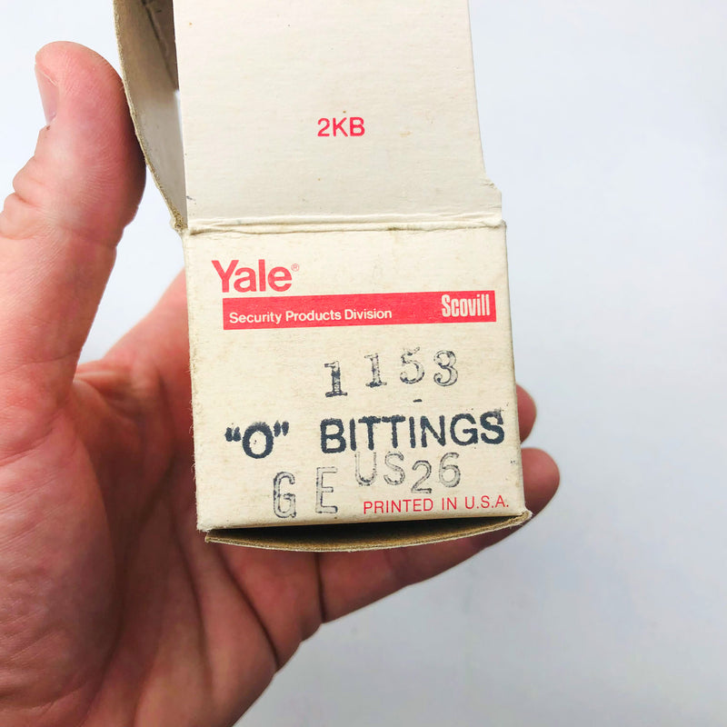 Yale Mortise Cylinder 1153 O Bittings US26 Bright Chrome GE Keyway New Old Stock