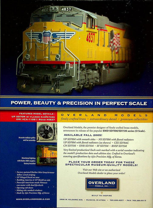 Railroad Model Craftsman Magazine December 2005 Vol 74 No 7 Marshalls On2 Layout