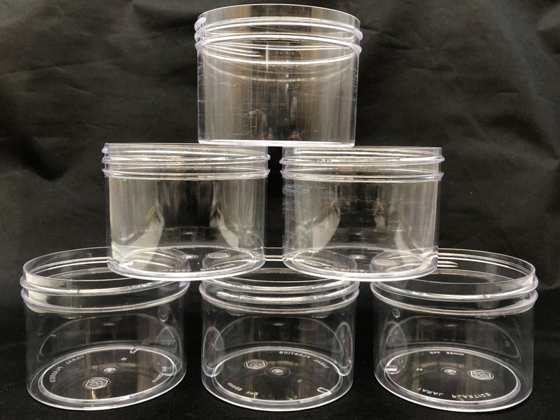 8 oz Clear Plastic Jars Wide Mouth Container NO Caps Case of 287 Taral #8-89-CPS 2