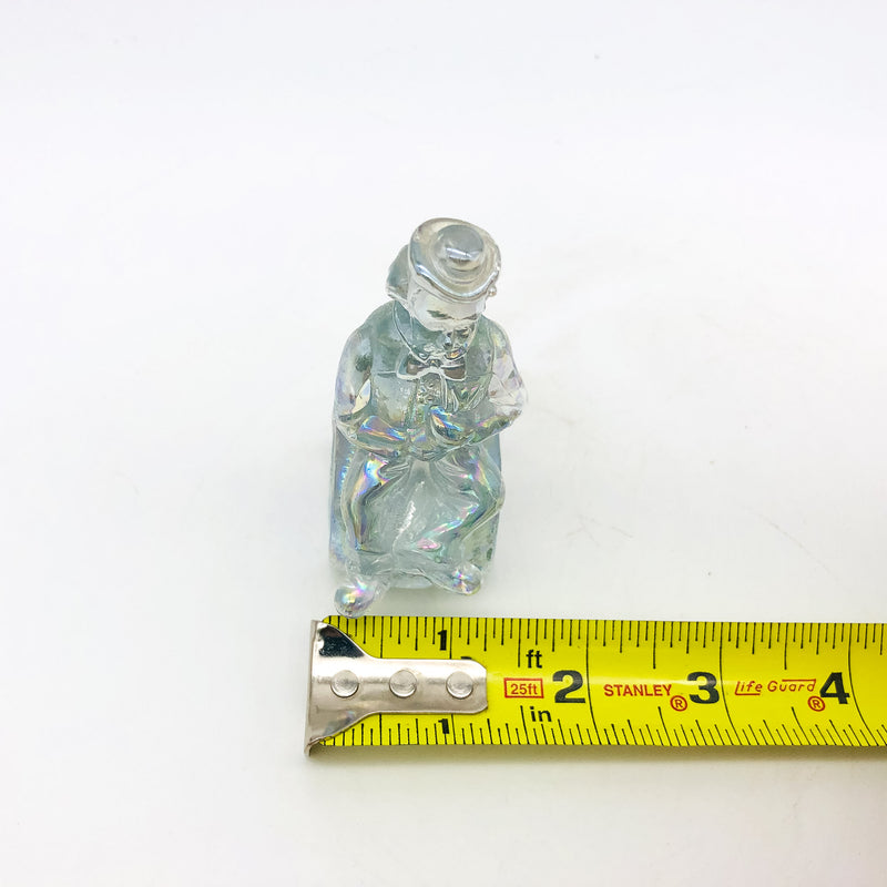 Vintage Moser Glass Clown Figurine The Performer Toby 1982 Signed Clear Slag