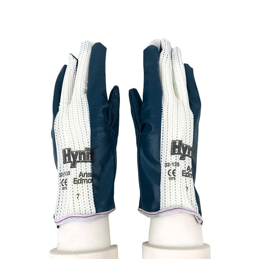 12 Pairs Ansell Edmont Hynit 32-135 Mesh Back Nitrile Grip Work Gloves Size 7/S 2