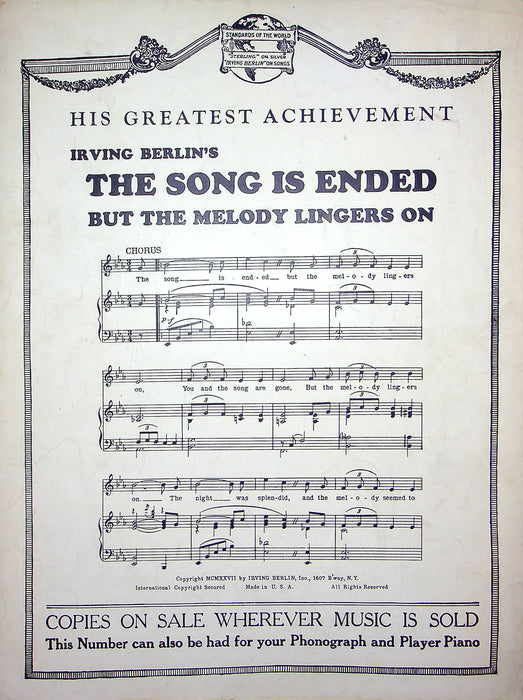 Sheet Music Sunshine Irving Berlin 1926 Piano Vocal Ukulele Song Moderate Tempo 3