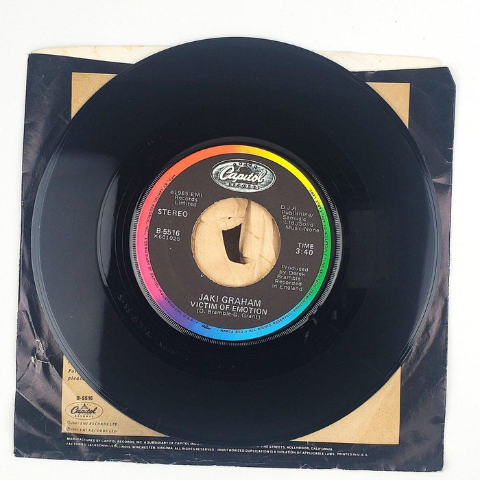 Jaki Graham Round And Round Record 45 RPM Single B-5516 Capitol Records 1985 4