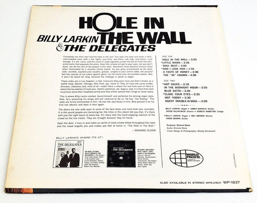 Billy Larkin & The Delegates Hole In The Wall 33 LP Record World Pacific 1965 2