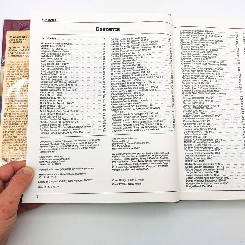 The Complete Book Of Collectible Cars 1940-1980 Hardcover Richard Langworth 1982 8