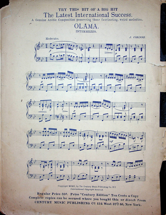 Gloria 12th Mass Mozart Vintage Sheet Music Jas I Freeman 1901 Century Music Co 5