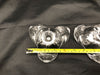 Vintage Duncan Miller Candle Holders Clear Glass Trillium Flower Blossoms Pedals 11