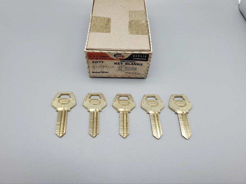 5x Corbin ZI-59B1 Key Blanks 59B1 Keyway Nickel Silver 5 Pin NOS 3