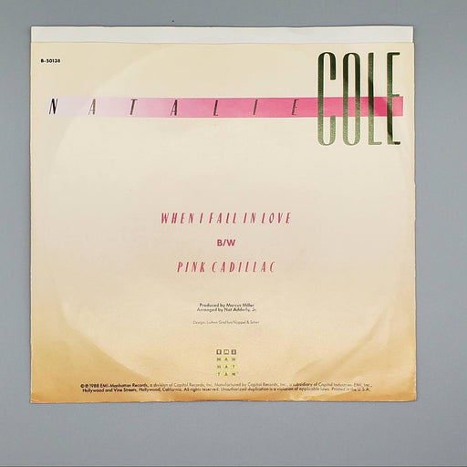 Natalie Cole When I Fall In Love Single Record EMI 1988 B-50138 2