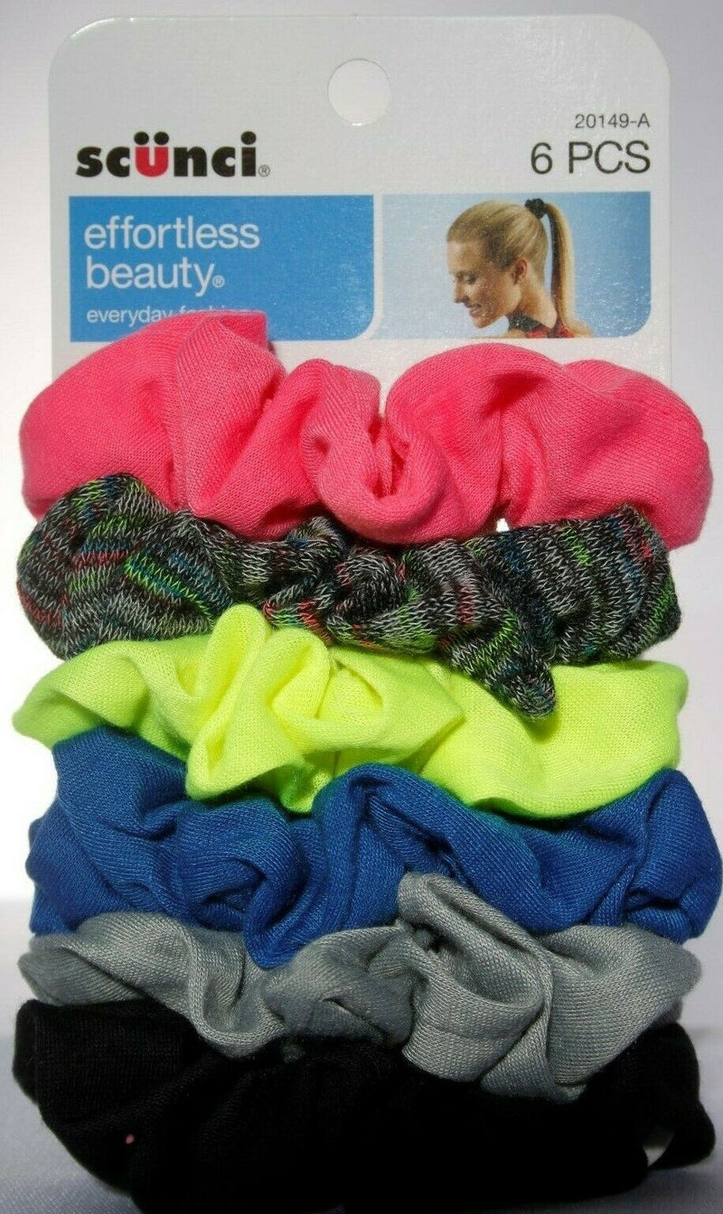 (18 Count) Scunci Effortless Beauty Hair Scrunchies Soft Knit Woven Twisters