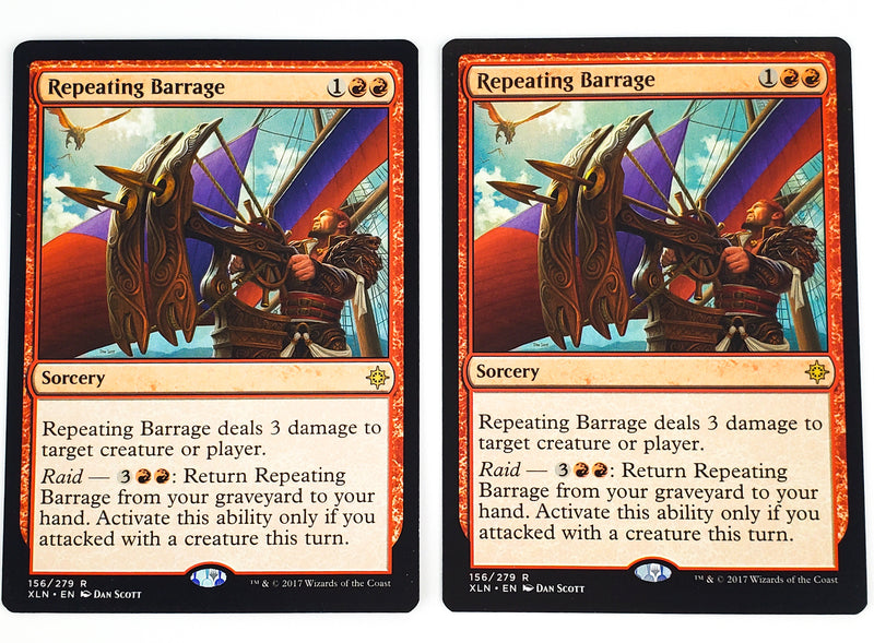 MTG Repeating Barrage Ixalan Magic The Gathering Lot of 2 NM Cards