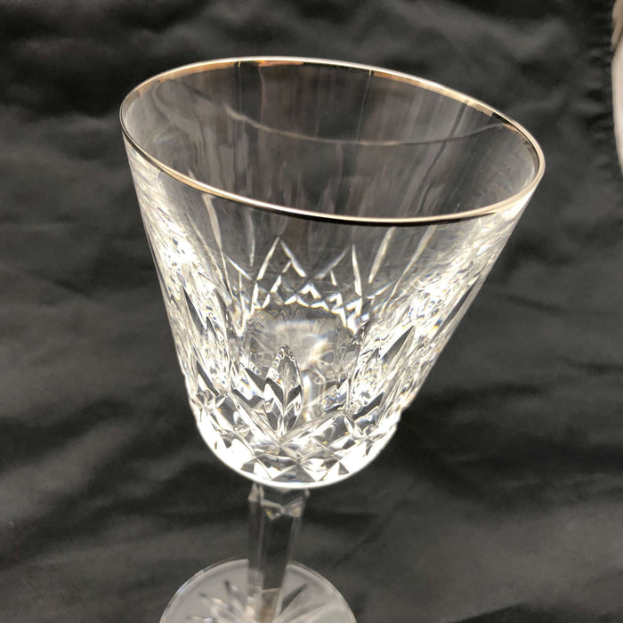 1ct Waterford Crystal Wine Goblet Lismore Pattern 7-3/8" Signed Signature Glass