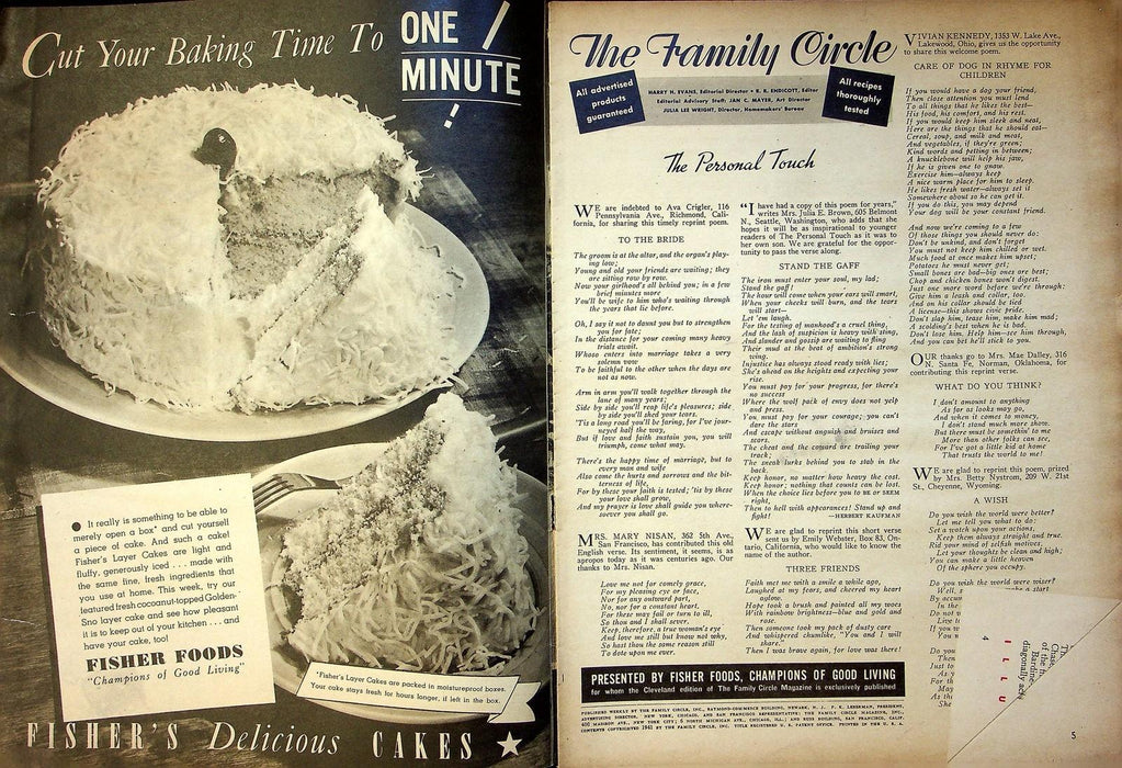 The Family Circle Magazine June 20 1941 William Powell & Myrna Loy 2