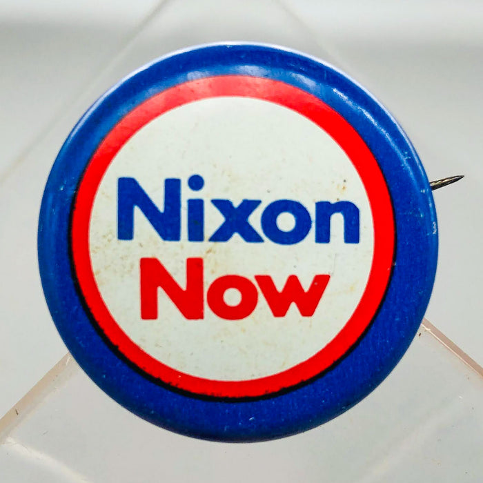 Richard Nixon Now Button Pin 1" Presidential Campaign Politics COADCO Vintage 20