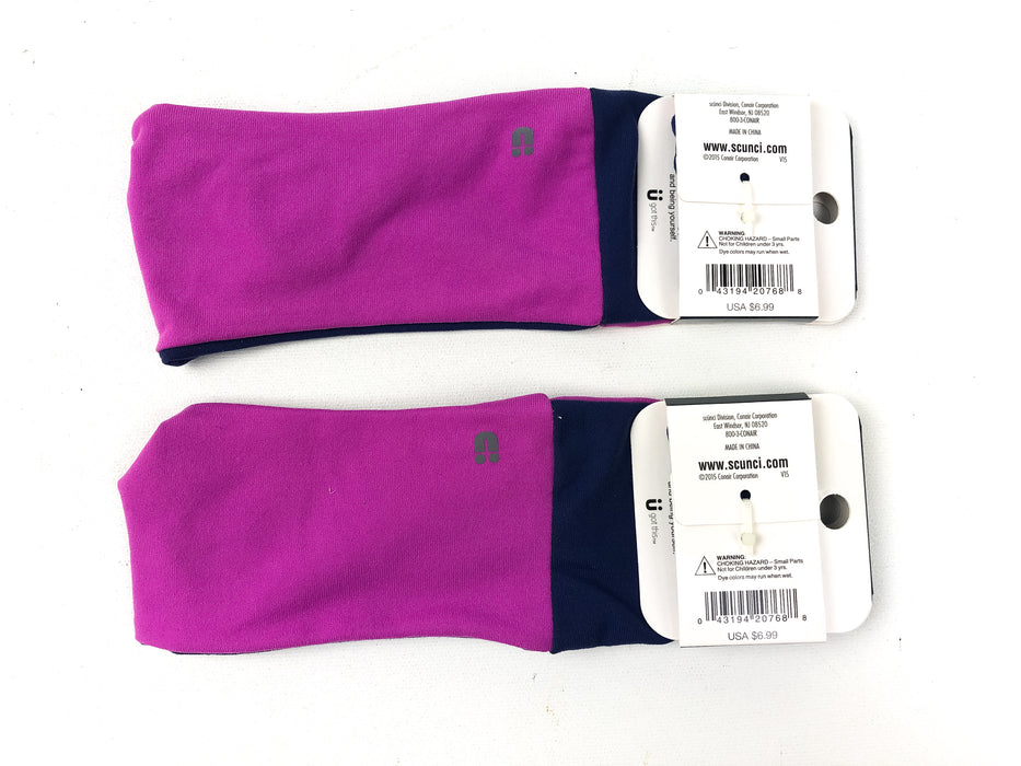 2pk Scunci Luxe Stretch Headwrap Hair Wrap Blue Purple Ultra Comfy 20768-UL