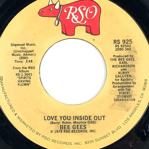 45 RPM Record I'm Satisfied / Love You Inside Out Bee Gees RSO 1979 1