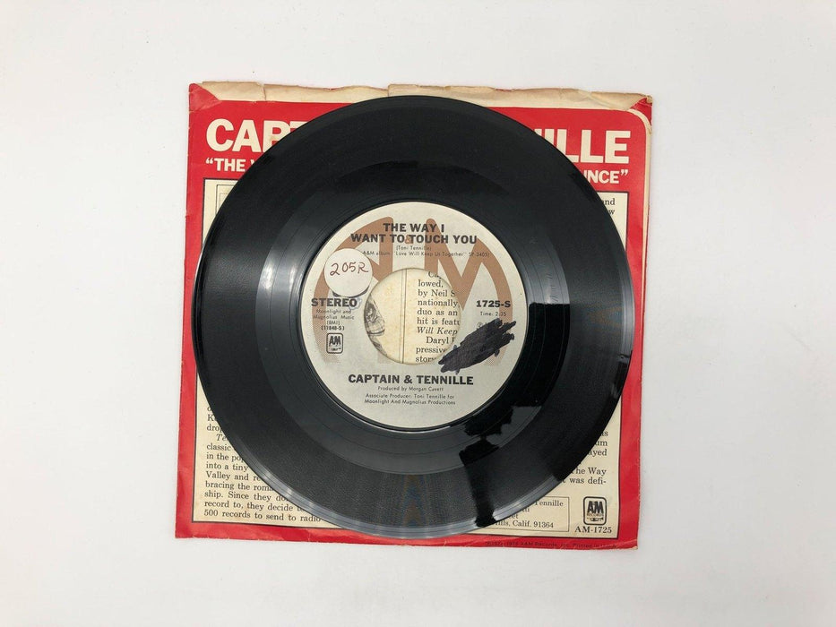Captain & Tennille The Way I Want to Touch You Record 45 Single 1725-S A&M 1975 4