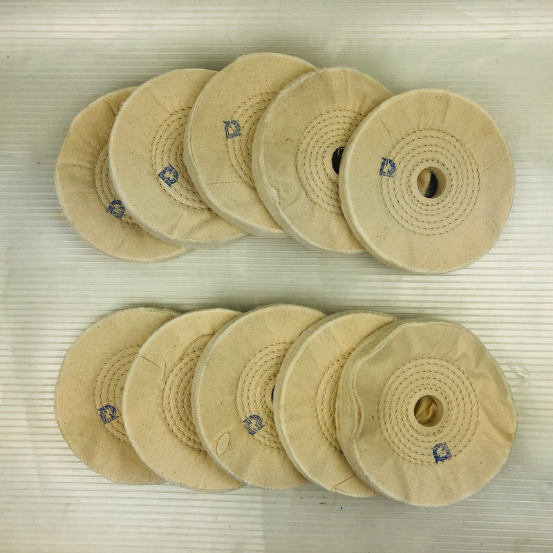 6" Buffing Polishing Wheel Buffer Pad 10pk 1" Arbor Cotton 50 Ply Spiral Sewn 2