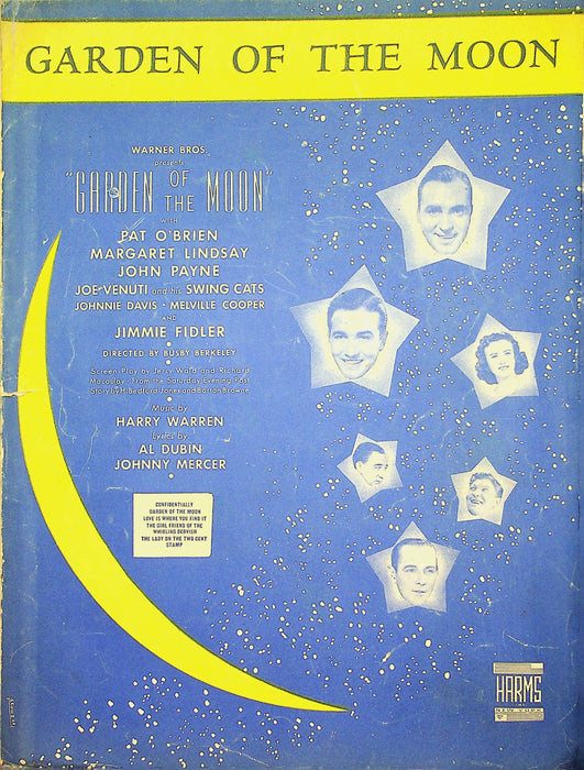 Garden of the Moon Sheet Music Harry Warren Warner Bros Movie Film 1938 O'Brien 2