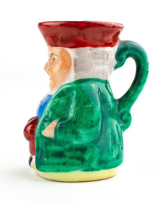 Occupied Japan Miniature Colonial Man Creamer 2" Tall Red Hat Pants Ceramic 3