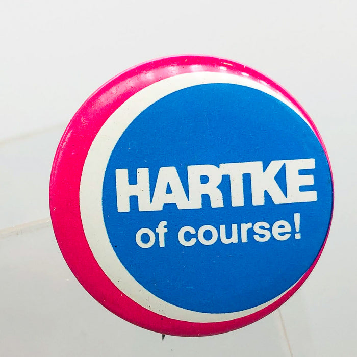 Hartke Of Course Button Pin 1.25" Indiana Senator Presidential Campaign Pink 8