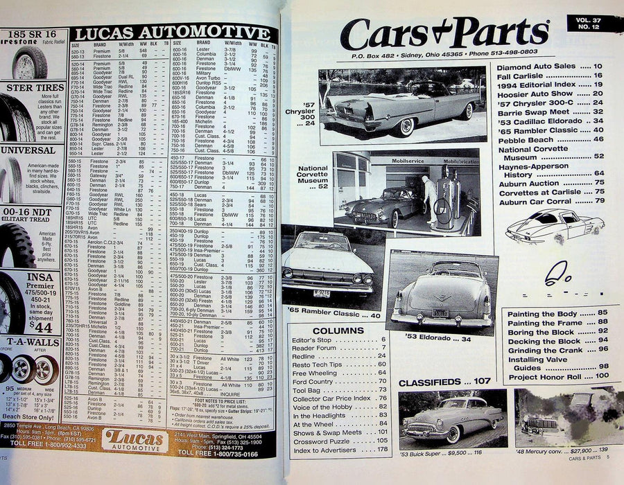 Cars & Parts Magazine December 1994 Vol 37 No 12 Pebble Beach Corvette Museum