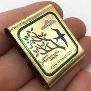 Boy Scouts of America Conservation Metal Belt Slide Clip Skill Award Bird Tree 3