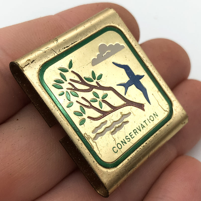 Boy Scouts of America Conservation Metal Belt Slide Clip Skill Award Bird Tree 3