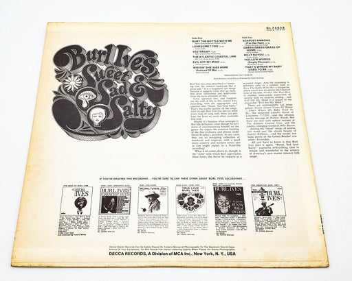 Burl Ives Sweet, Sad & Salty 33 RPM LP Record Decca 1968 DL 75028 2