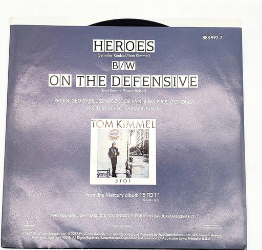 Tom Kimmel Heroes 45 RPM Single Record Mercury 1987 PROMO 888 992-7 DJ 2