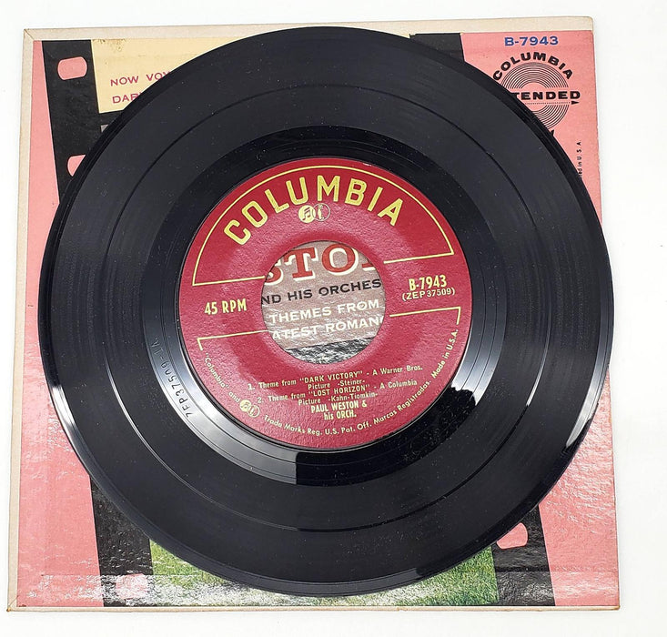 Paul Weston & Orchestra Love Music From Hollywood 45 RPM EP Record Columbia 1956 3