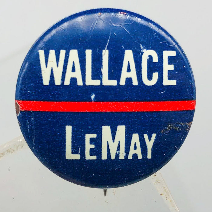 George Wallace Curtis LeMay Button Pin .875" Presidential Campaign Vintage 7