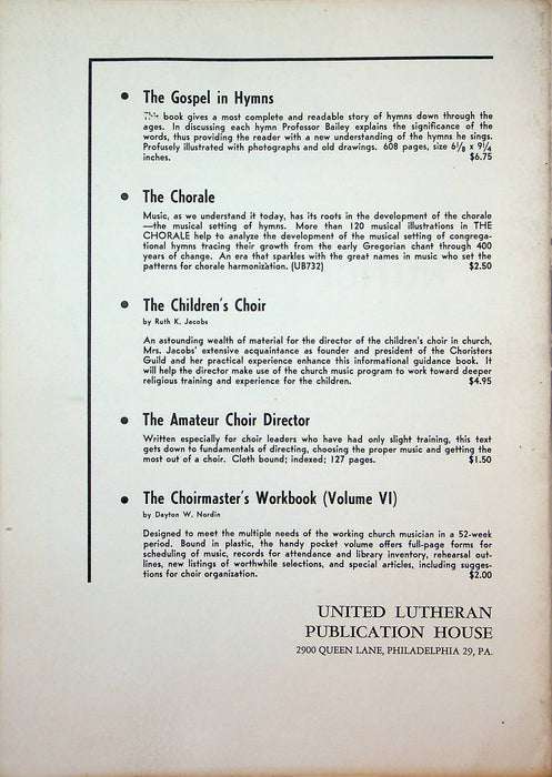 Journal of Church Music Magazine Mar 1959 Handel Music Johannes Riedel Pentecost 2