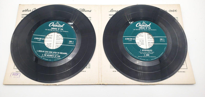 Les Baxter Thinking Of You Record 45 RPM 2x EP EBF-474 Capitol Records 1954 6