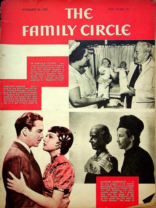 The Family Circle Magazine November 1939 Vol 15 No 21 Dorothy Lamour, Vintage Ad 1