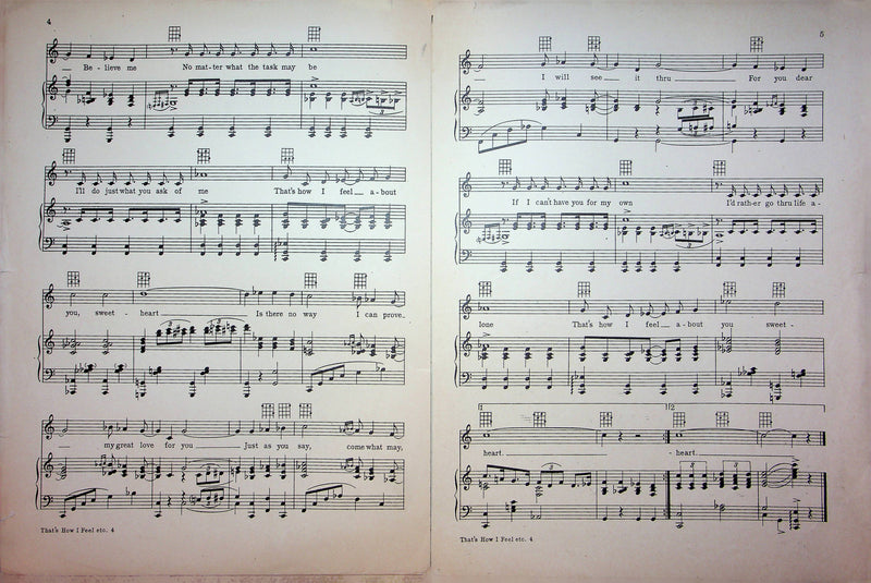 That's How I Feel About You Sheet Music Benny Davis Archie Gottler 1928 Song 3