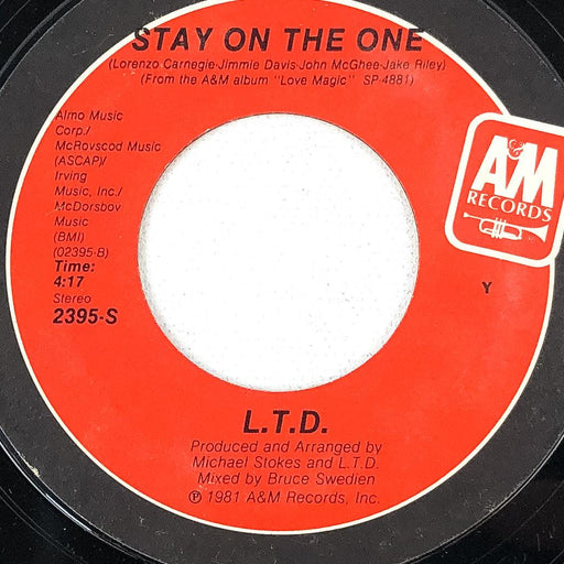 L.T.D. 45 RPM 7" Record Stay On The One / April Love A&M Records 1981 1