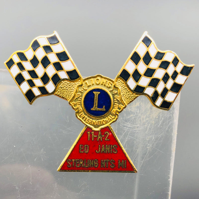 Vintage Lions Club Lapel Pin Pinback Sterling Heights Michigan 11-A-2 Ed Janis