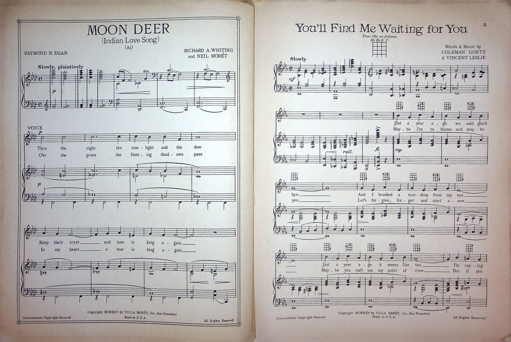 Sheet Music You'll Find Me Waiting For You Coleman Goetz Vincent Leslie 1925 2