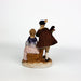 Occupied Japan Bisque Victorian Man Woman Couple Instrument Fan 5.5 Inches 3
