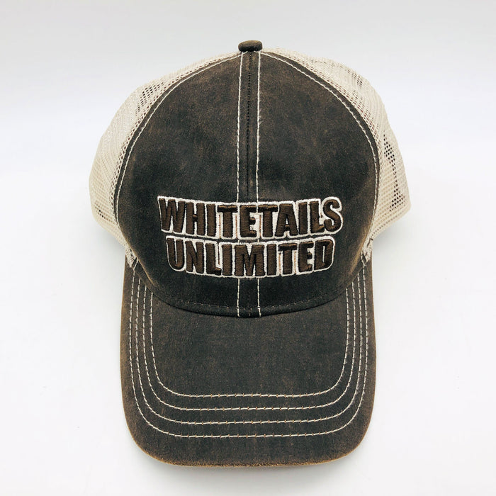 Whitetails Unlimited Baseball Cap Hat Strap Back Mesh Embroidered Deer Hunting