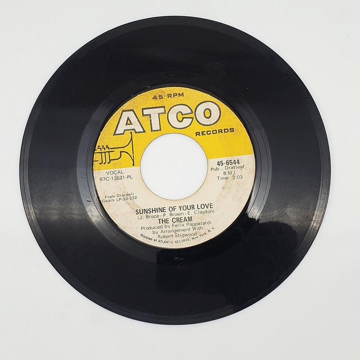 Cream Sunshine Of Your Love 45 RPM Single Record ATCO Records 1968 45-6544 1
