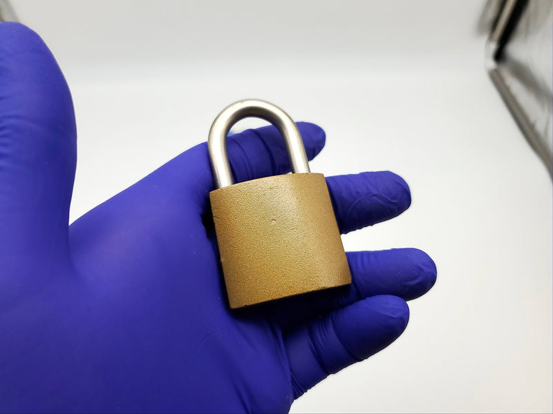 American Lock Padlock No 105 Solid Body 1.25" Shackle Brass Color USA Made NOS