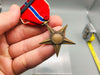 Vintage Bronze Star Medal Award Ribbon Military Heroic Meritorious Achievement 3