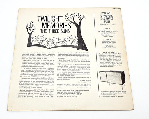 The Three Suns Twilight Memories 33 RPM LP Record RCA Victor 1960 LPM-2120 2