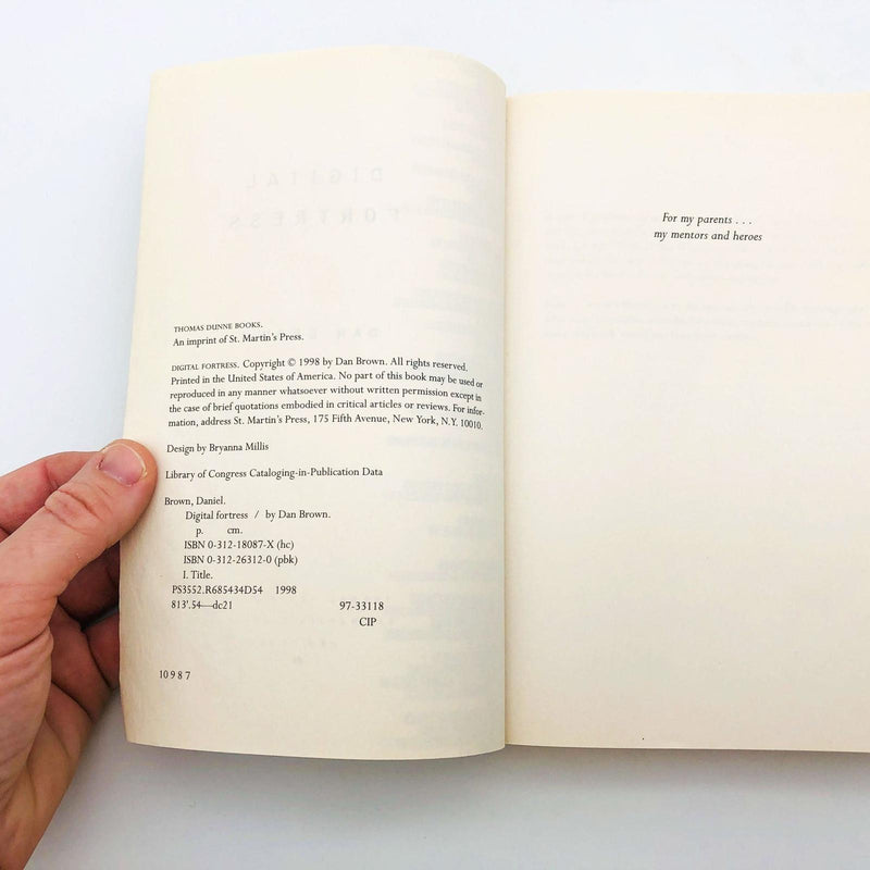 Digital Fortress Dan Brown Paperback 1998 Government Surveillance Control NSA 7