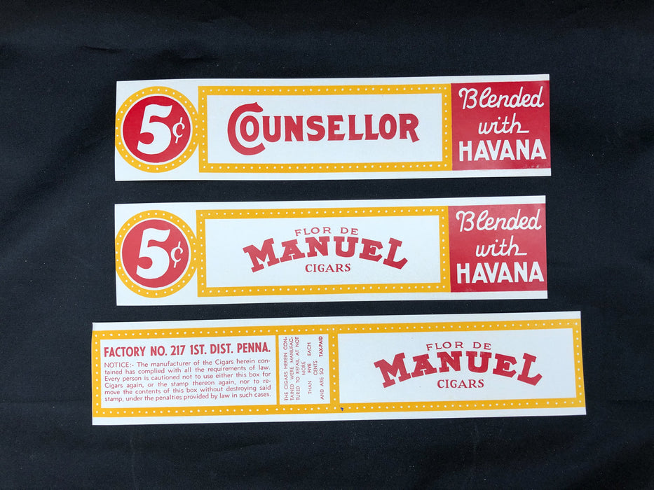 Flor De Manuel Cigar Label Box Wrapper Original Unused Blended with Havana