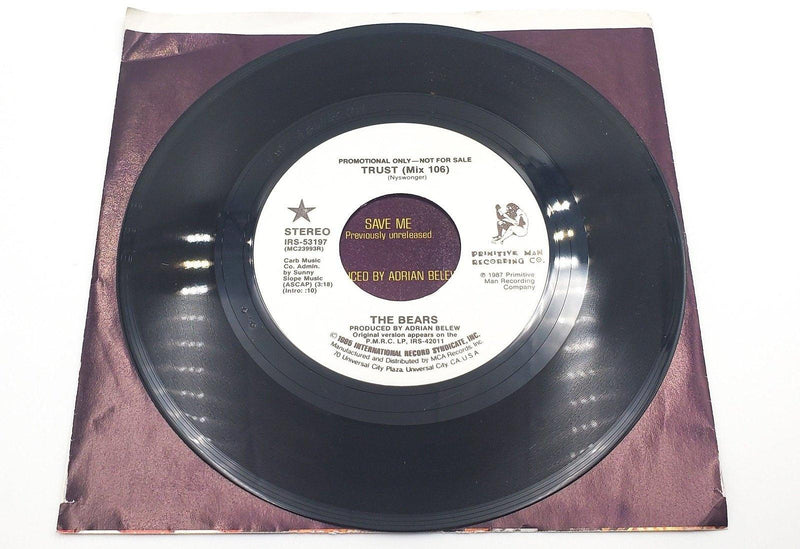 The Bears Trust Mix 106 Record 45 RPM Single Primitive Man 1985 Promo 3