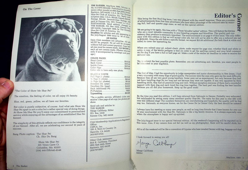 The Barker Magazine May June 1989 Shar-Pei Dog Brucellosis Easier Breeding News